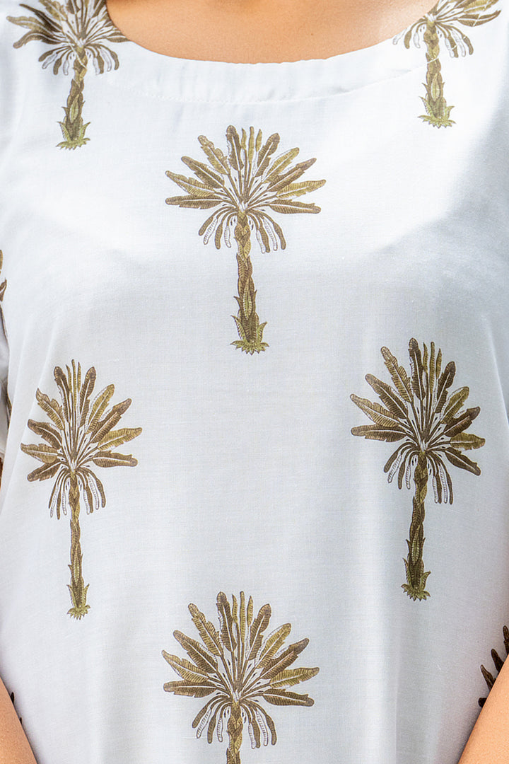 Off-White Green Palm Happy Dress