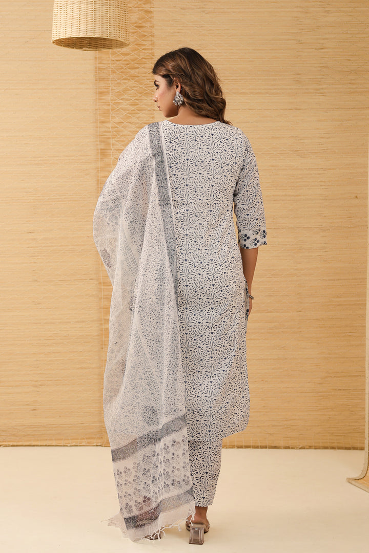 Navy Mughal Kurta Set