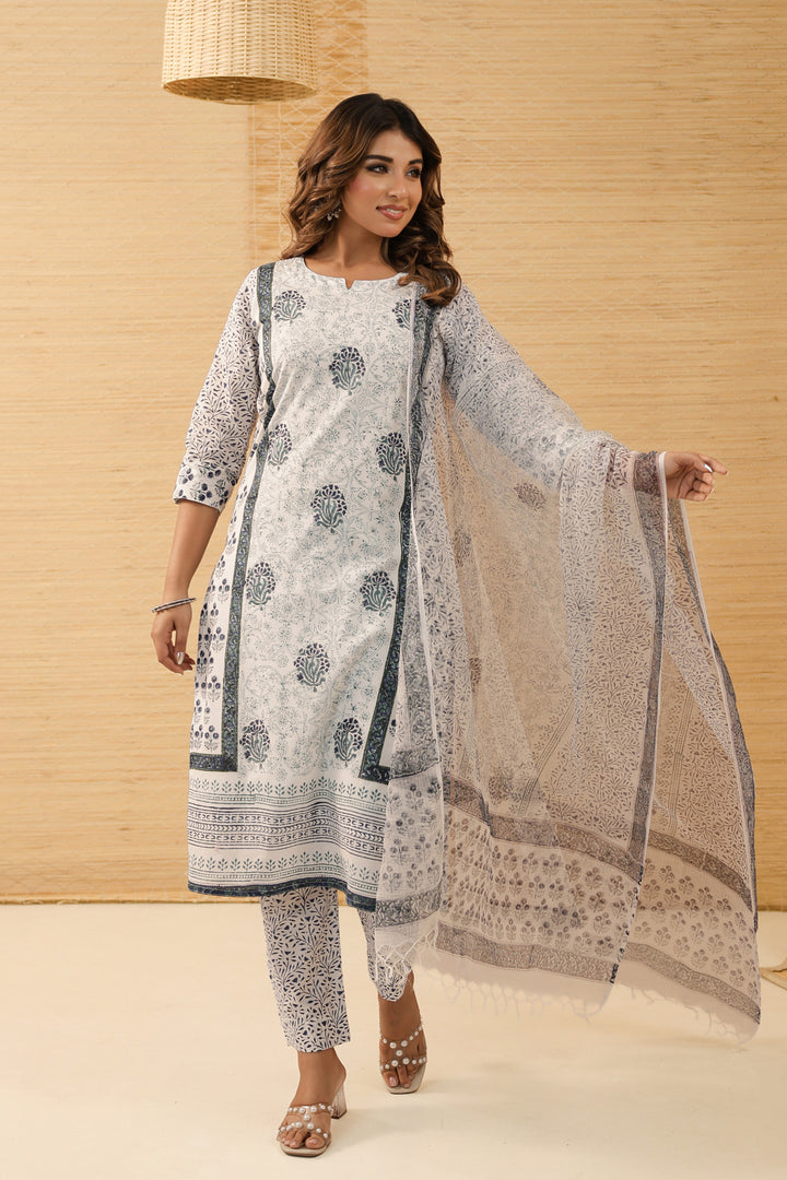 Navy Mughal Kurta Set