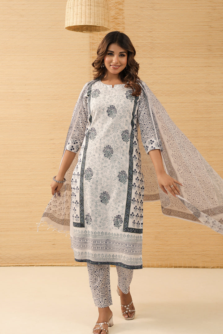 Navy Mughal Kurta Set