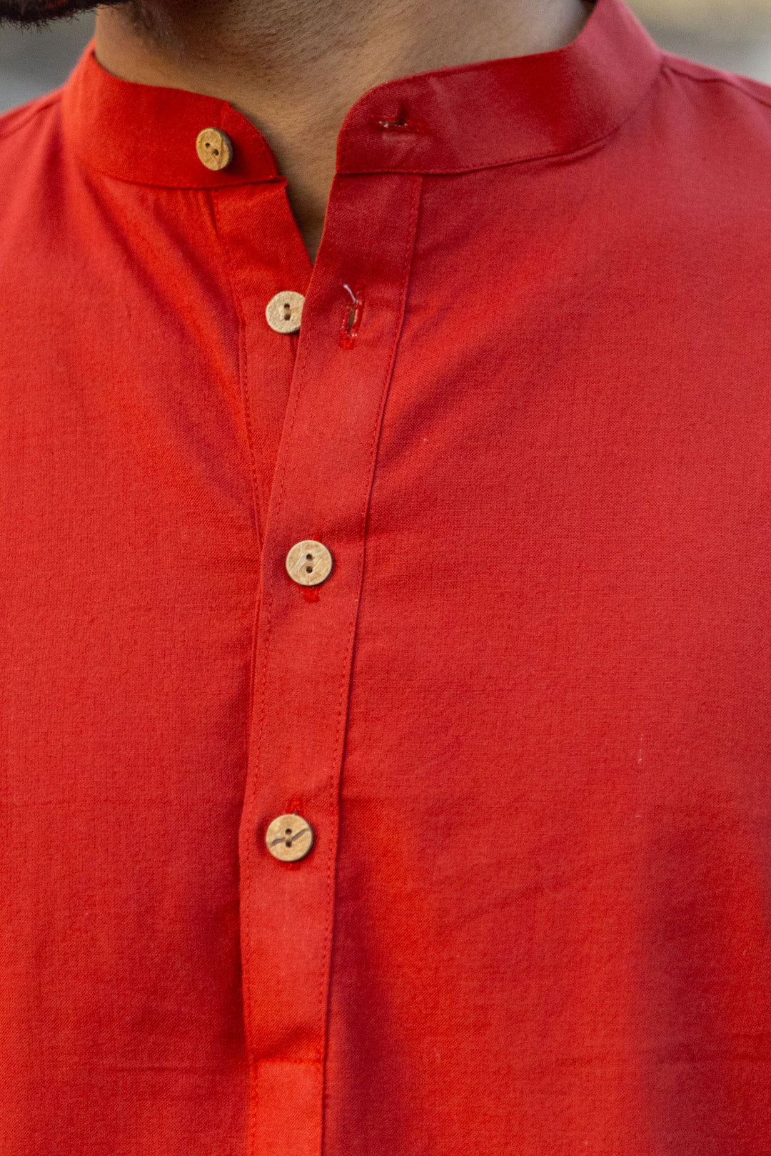 Red Cotton Long Kurta