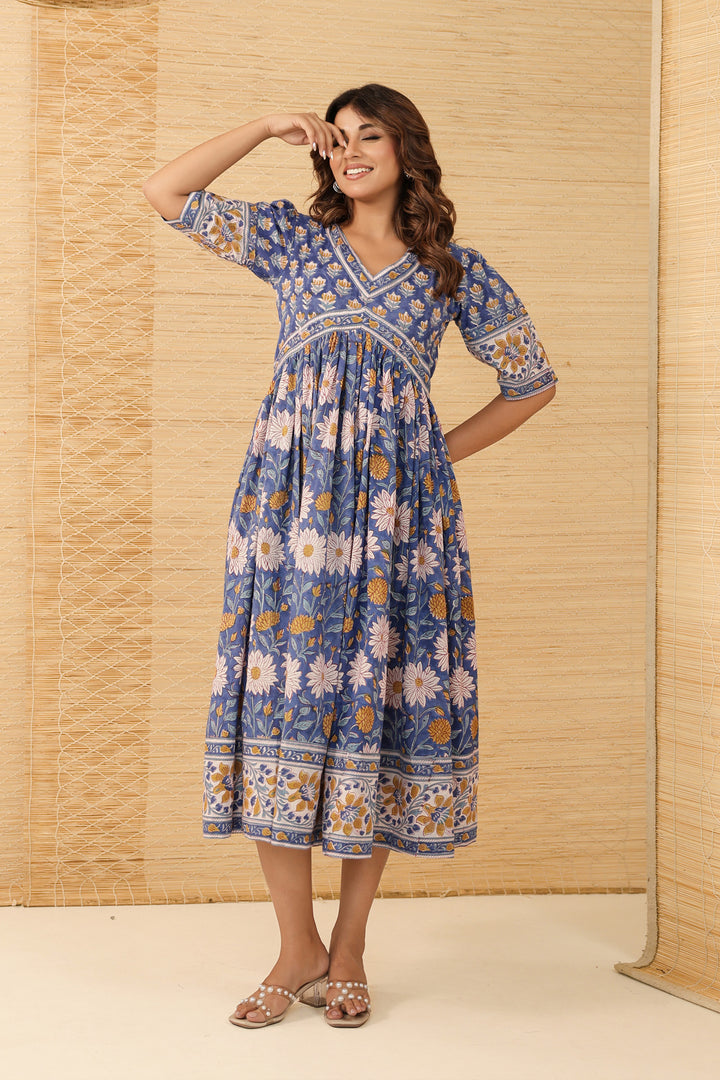Blue Yellow Buti Nyra Dress