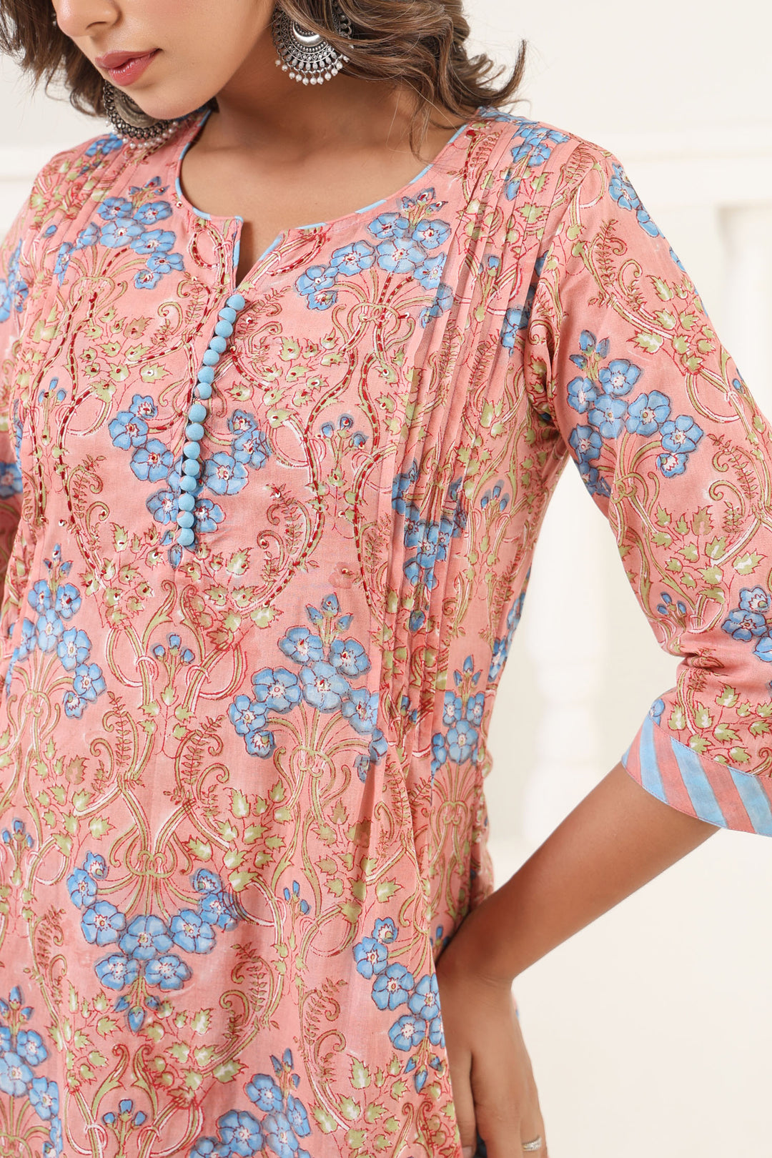 Peach Gulbag Kurta Set