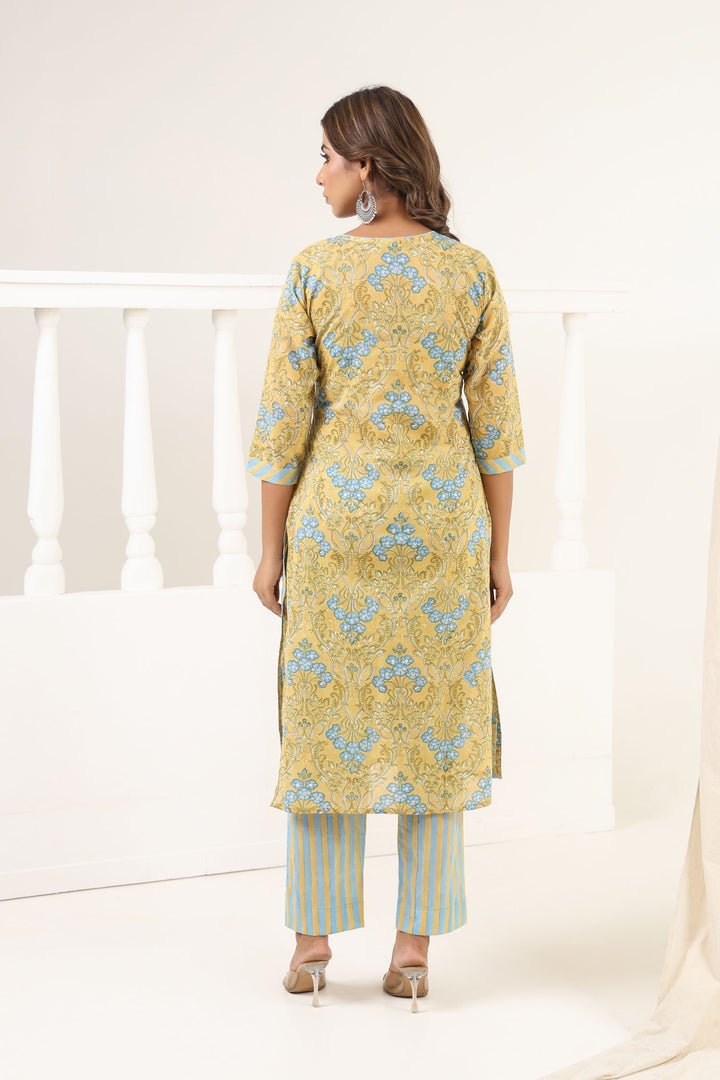 Olive Green Gulbag Kurta Set