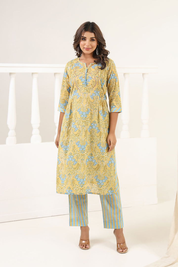 Olive Green Gulbag Kurta Set