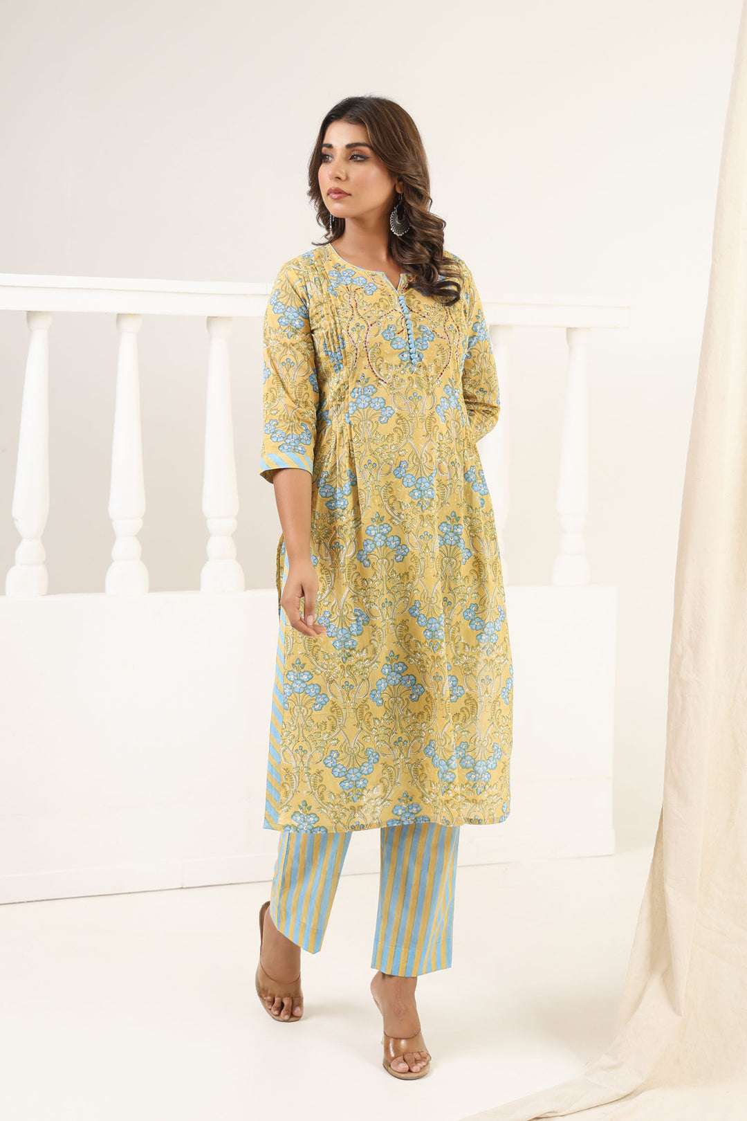 Olive Green Gulbag Kurta Set