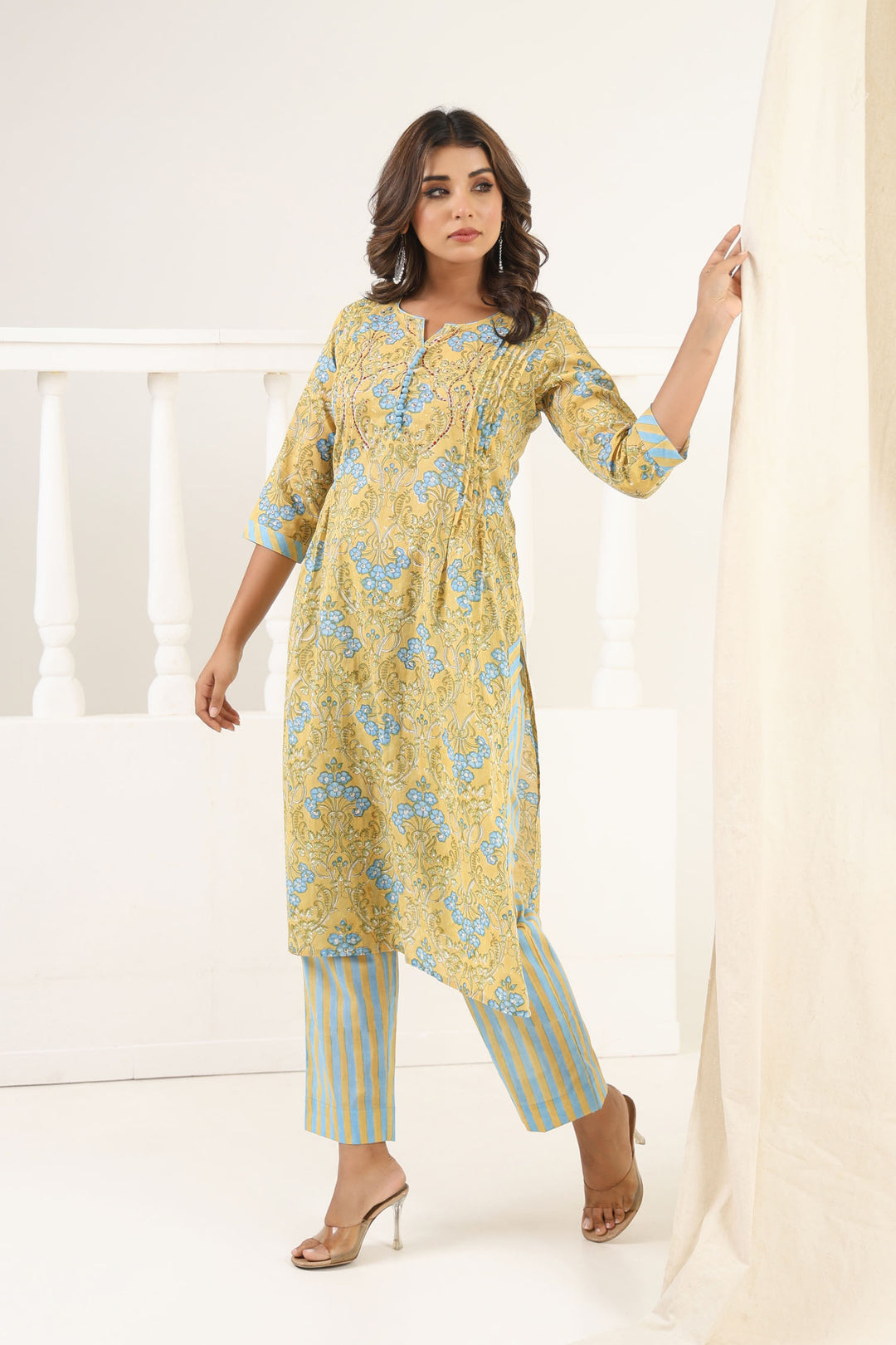 Olive Green Gulbag Kurta Set