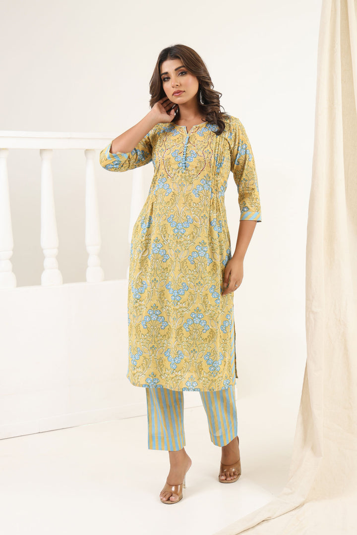 Olive Green Gulbag Kurta Set