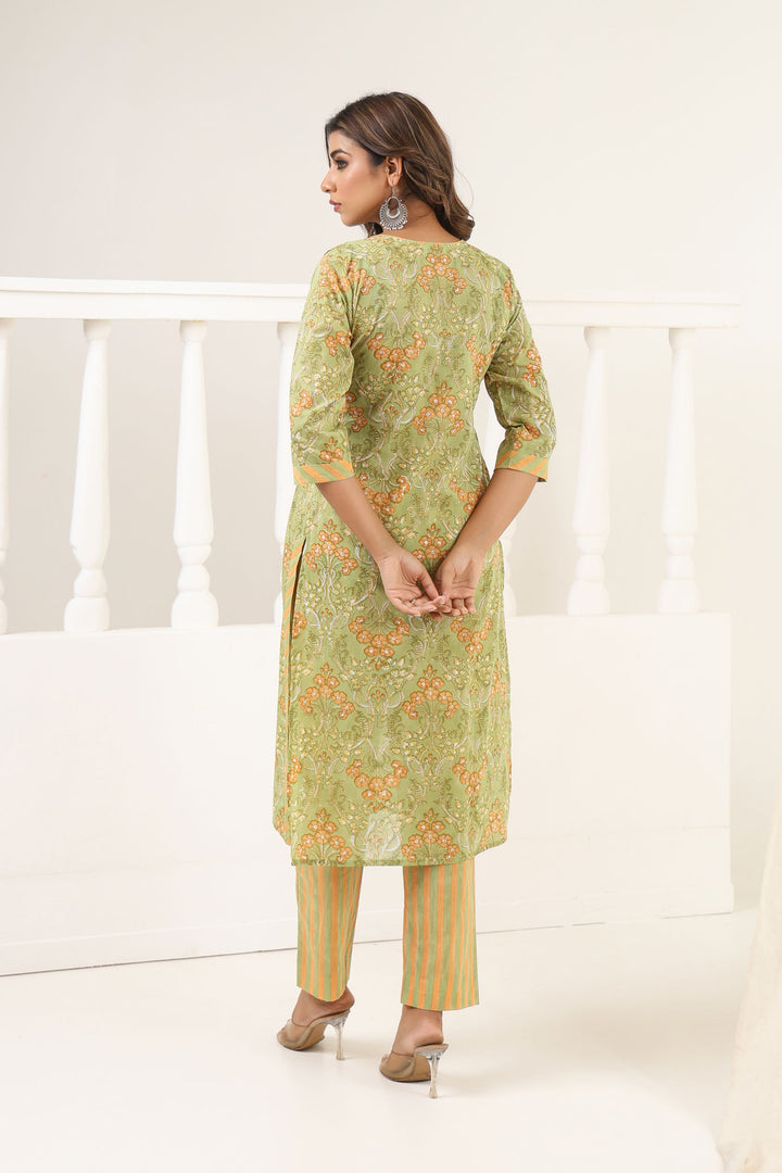 Lime Gulbag Kurta Set