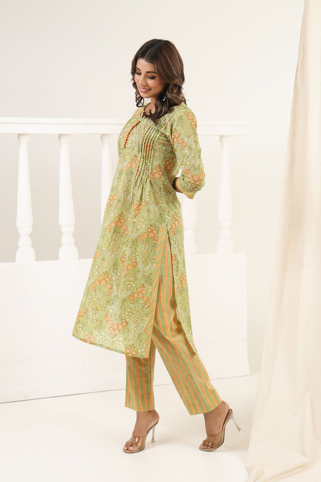 Lime Gulbag Kurta Set
