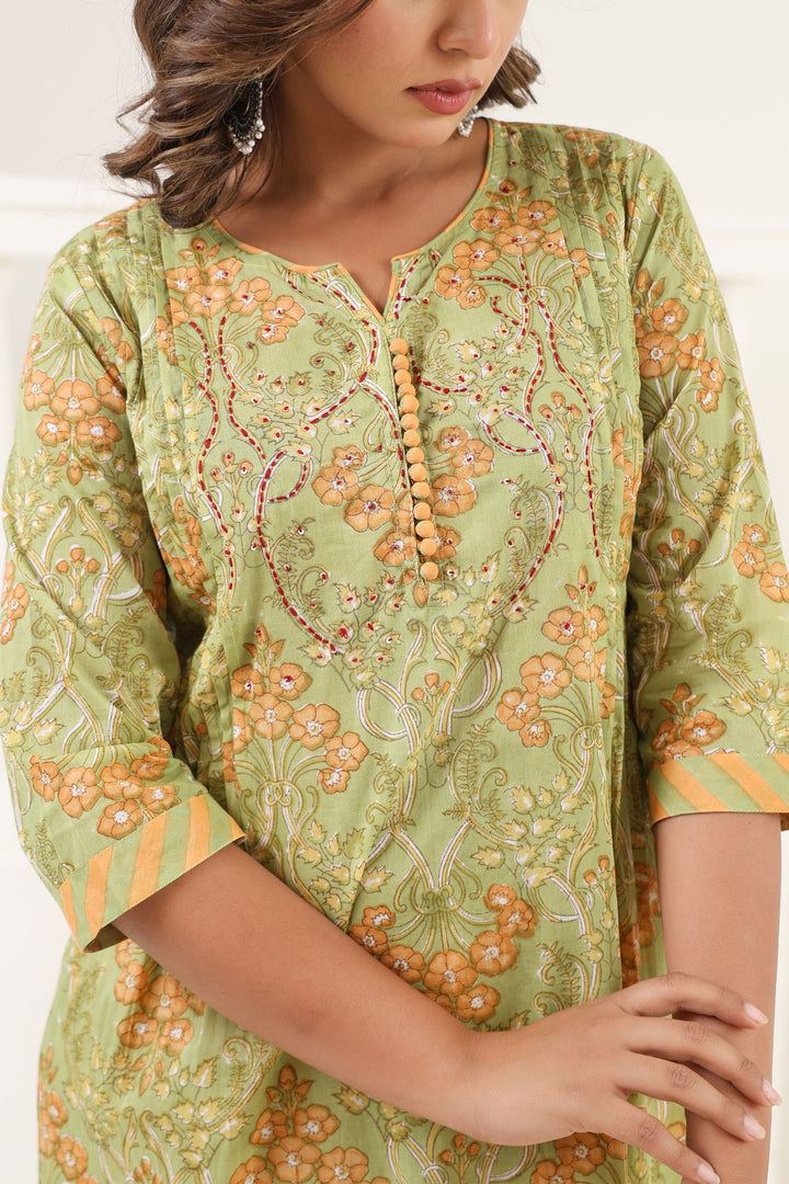 Lime Gulbag Kurta Set