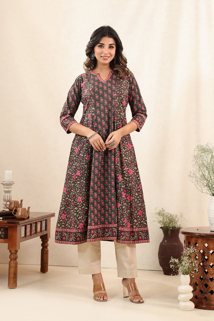 Grey Pink Kali Dress Set