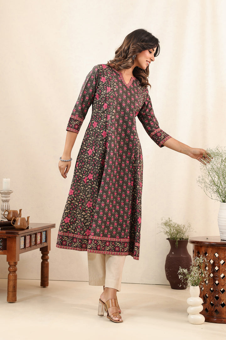 Grey Pink Kali Dress Set