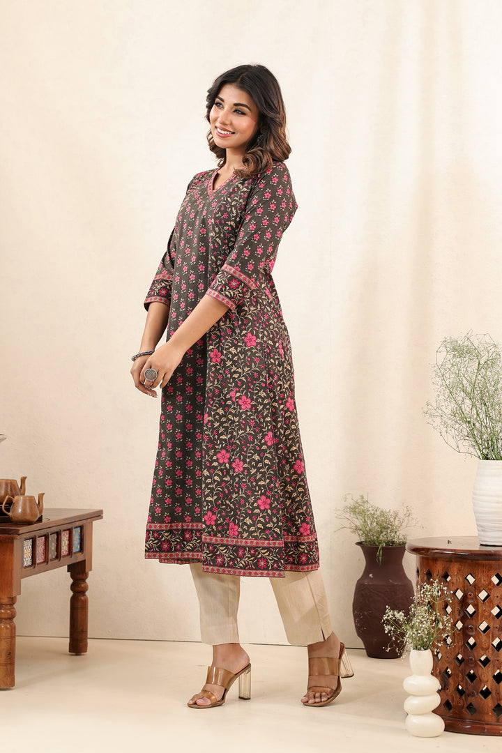 Grey Pink Kali Dress Set
