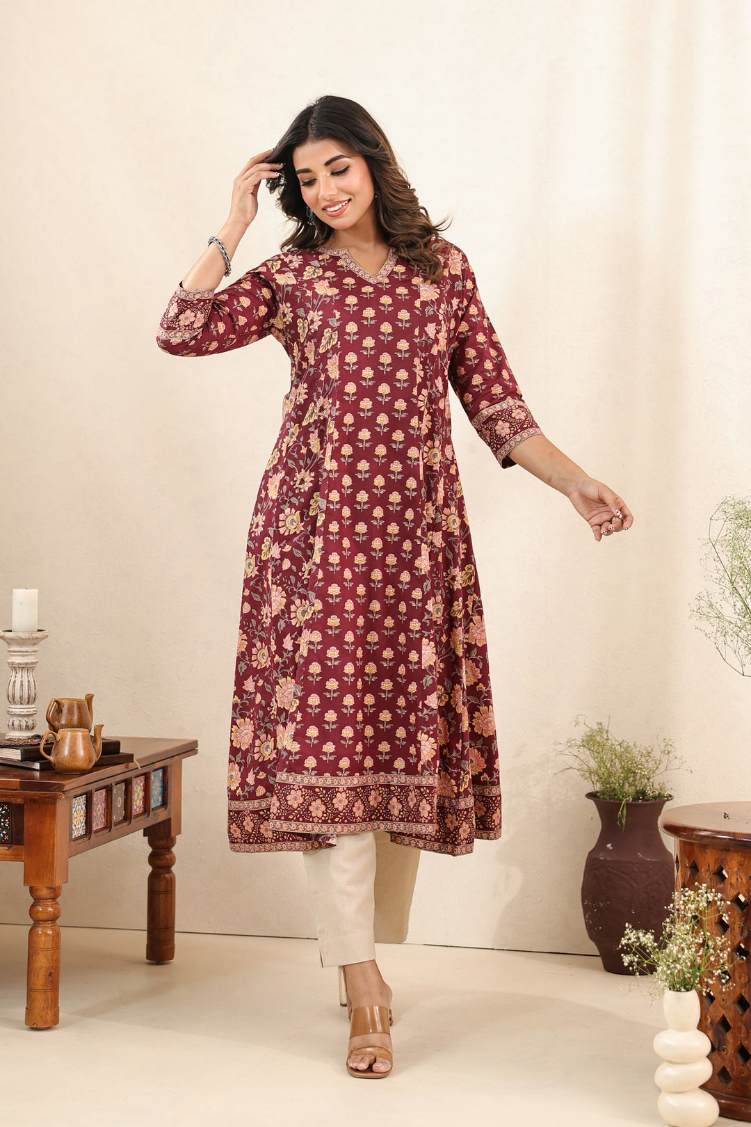 Brown Kali Dress Set