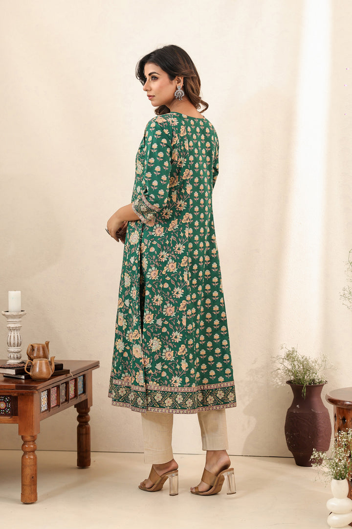 Bottle Green Kali Dress Set