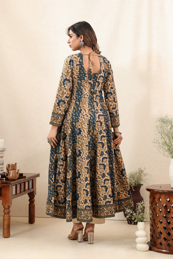 Royal Blue Buti Flare Kali Dress