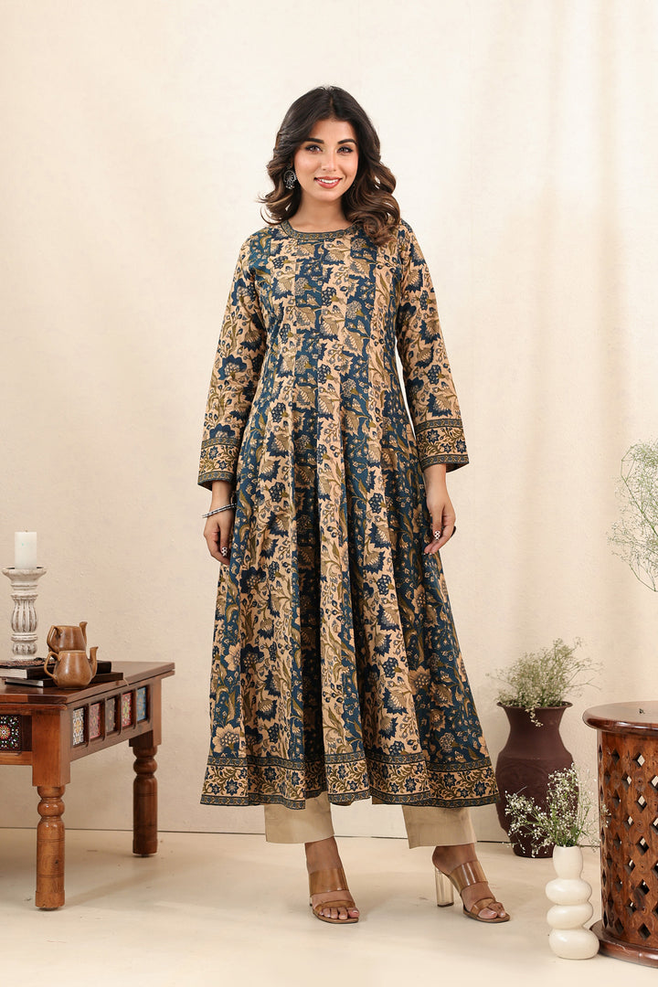 Royal Blue Buti Flare Kali Dress
