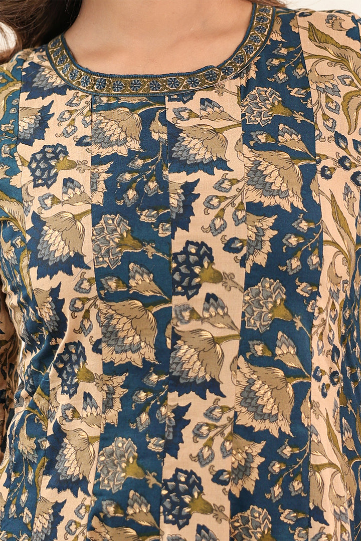 Royal Blue Buti Flare Kali Dress