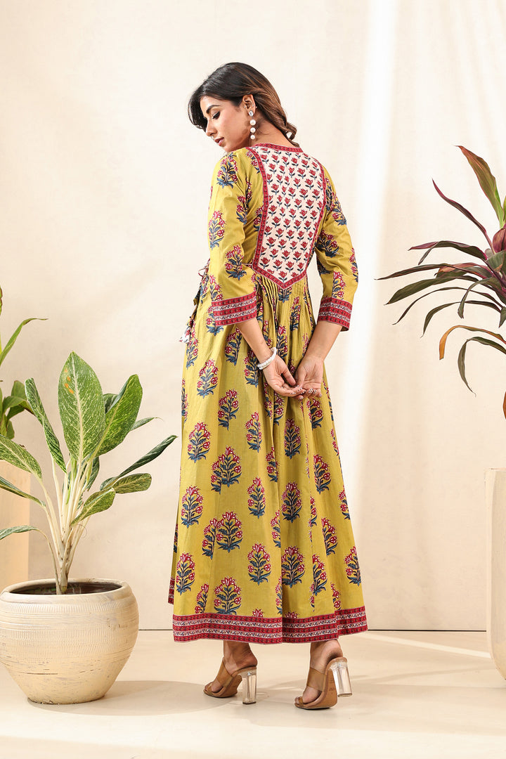 Green Mughal Patch Dress