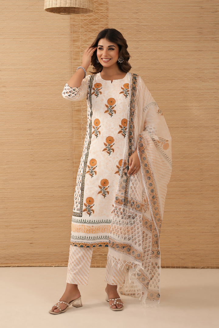 Sunflower Mughal Kurta Set