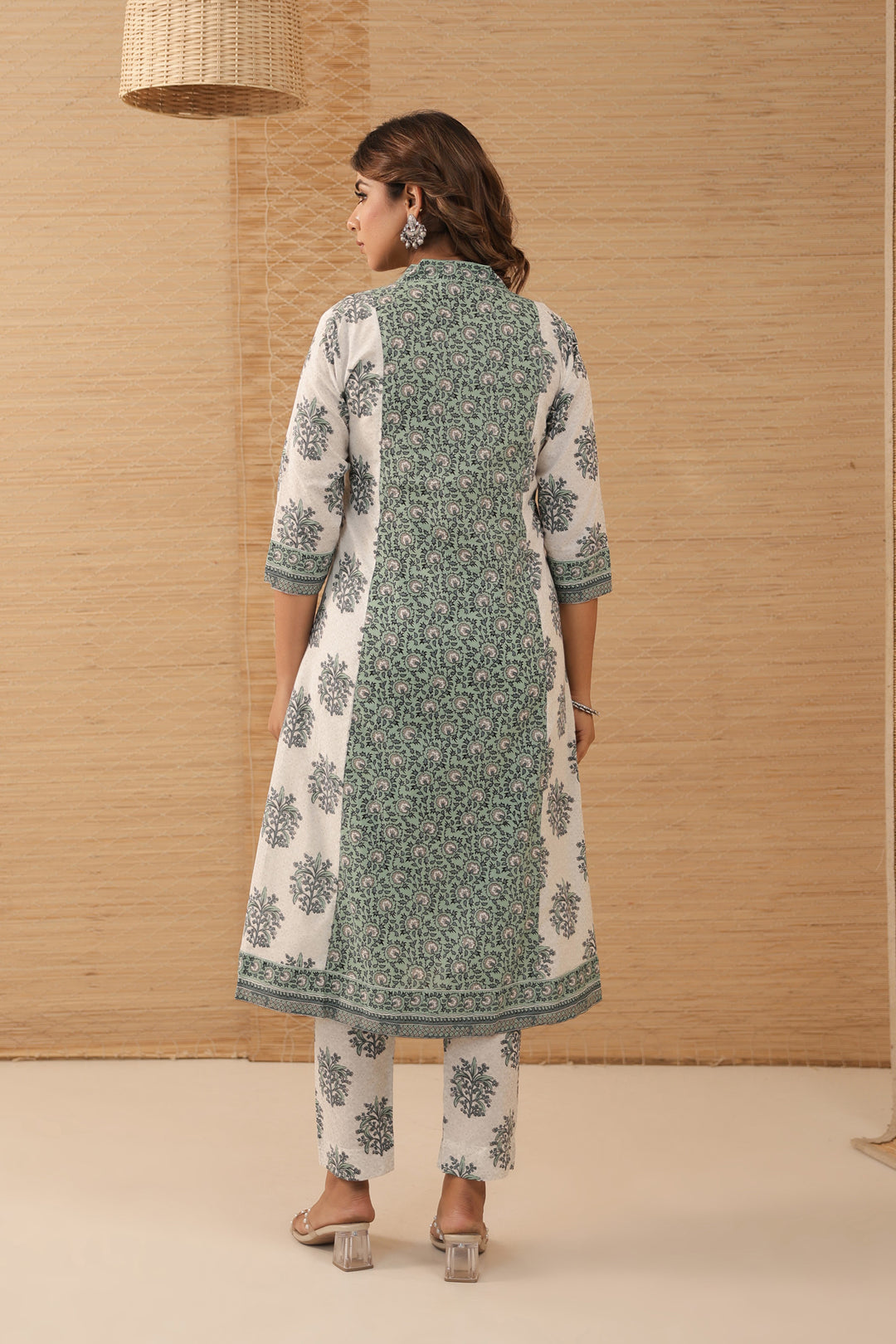 Turquoise Grey Dress Set