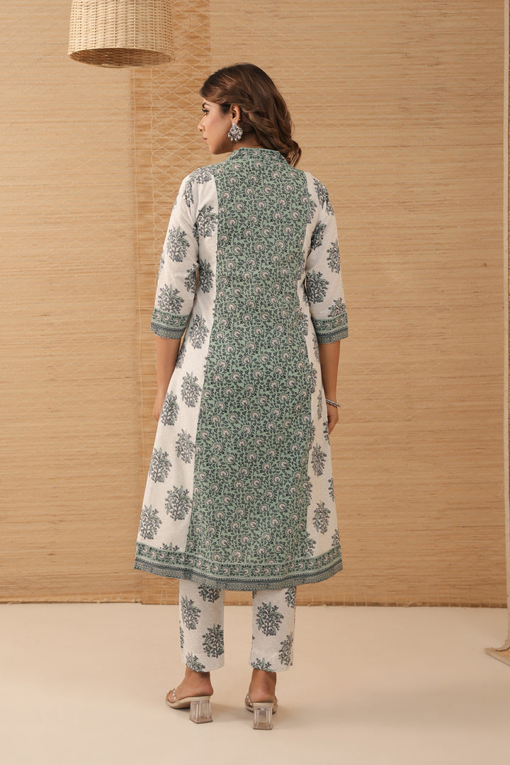 Turquoise Grey Dress Set