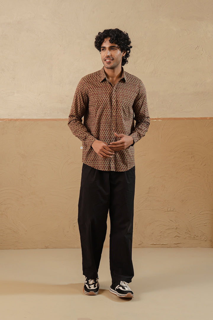 Madder Brown Buti Full Sleeve Shirt