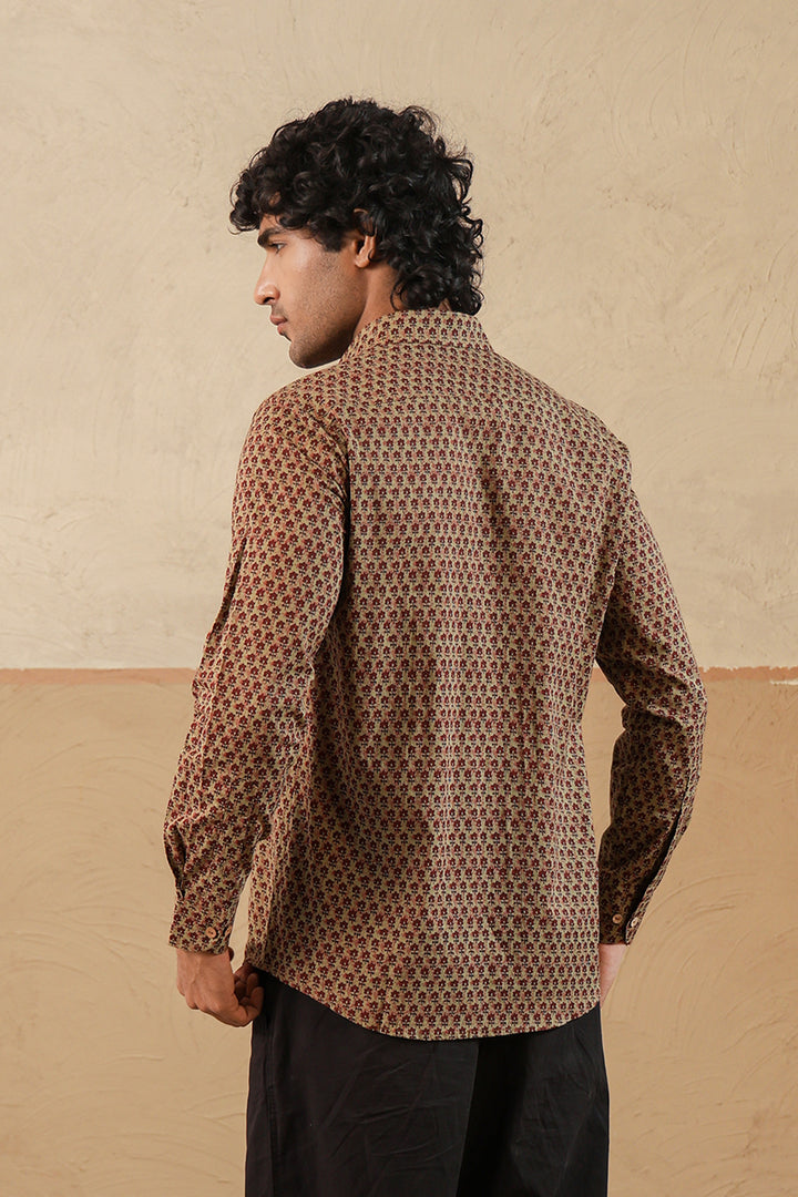 Madder Brown Buti Full Sleeve Shirt