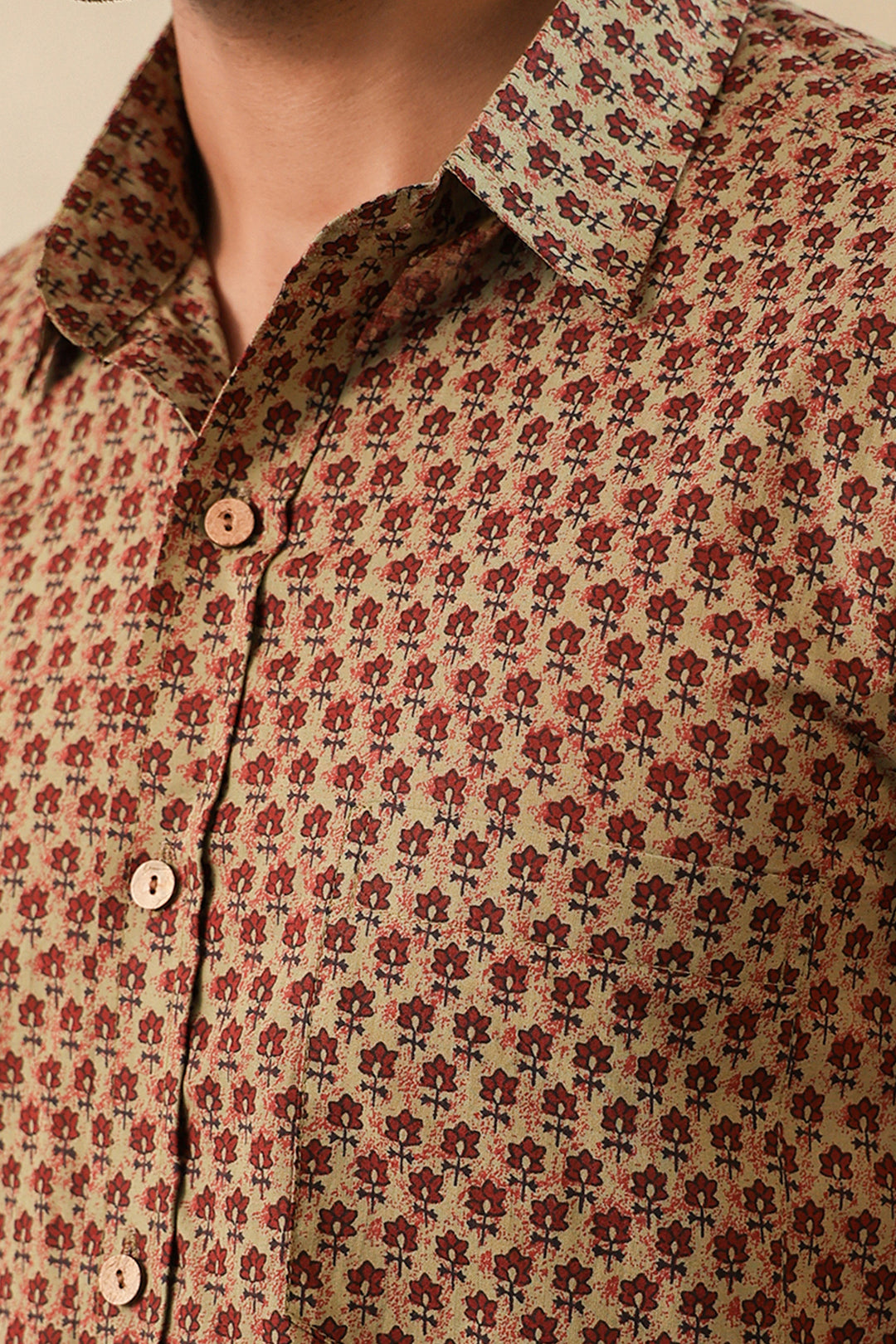 Madder Brown Buti Full Sleeve Shirt