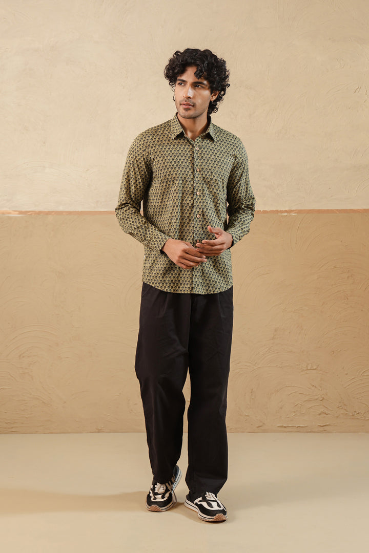 Madder Green Buti Full Sleeve Shirt