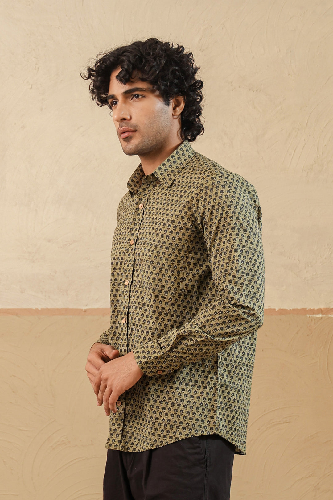 Madder Green Buti Full Sleeve Shirt
