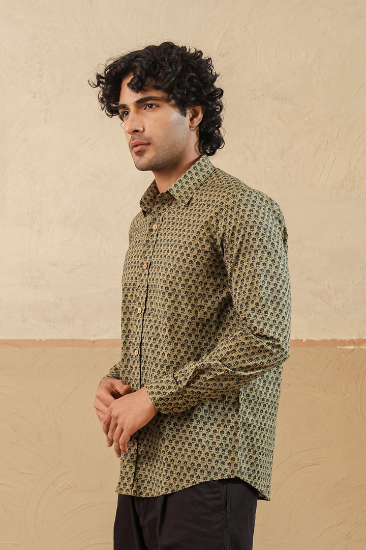 Madder Green Buti Full Sleeve Shirt