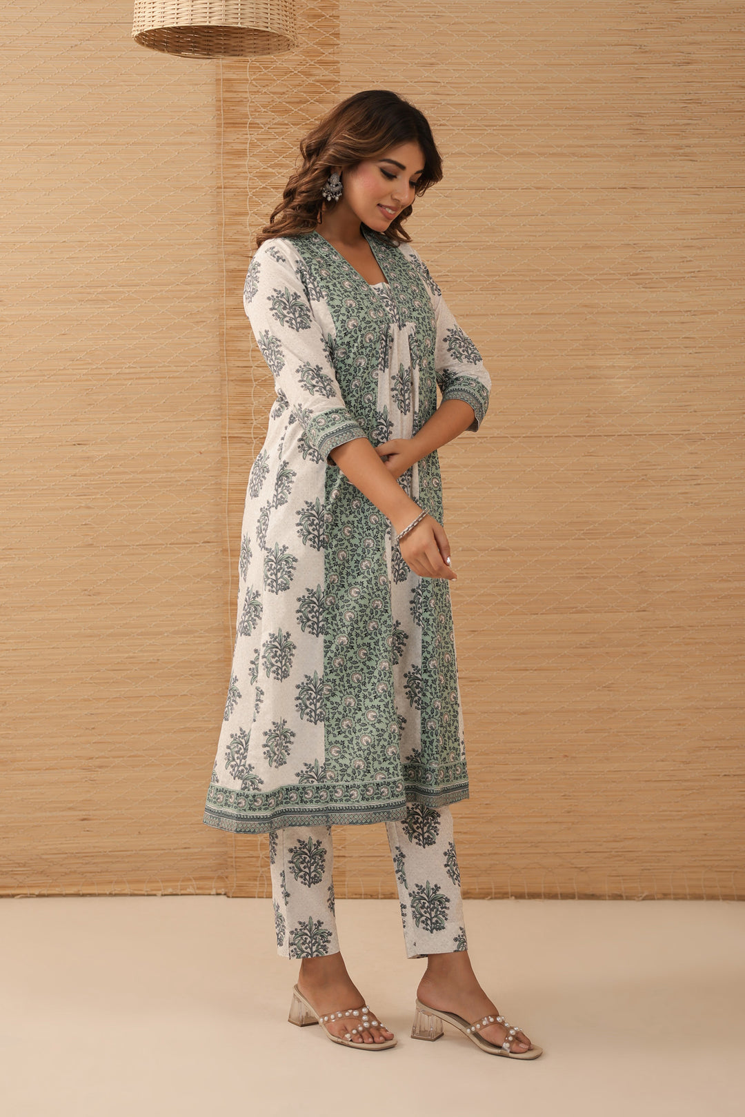 Turquoise Grey Dress Set