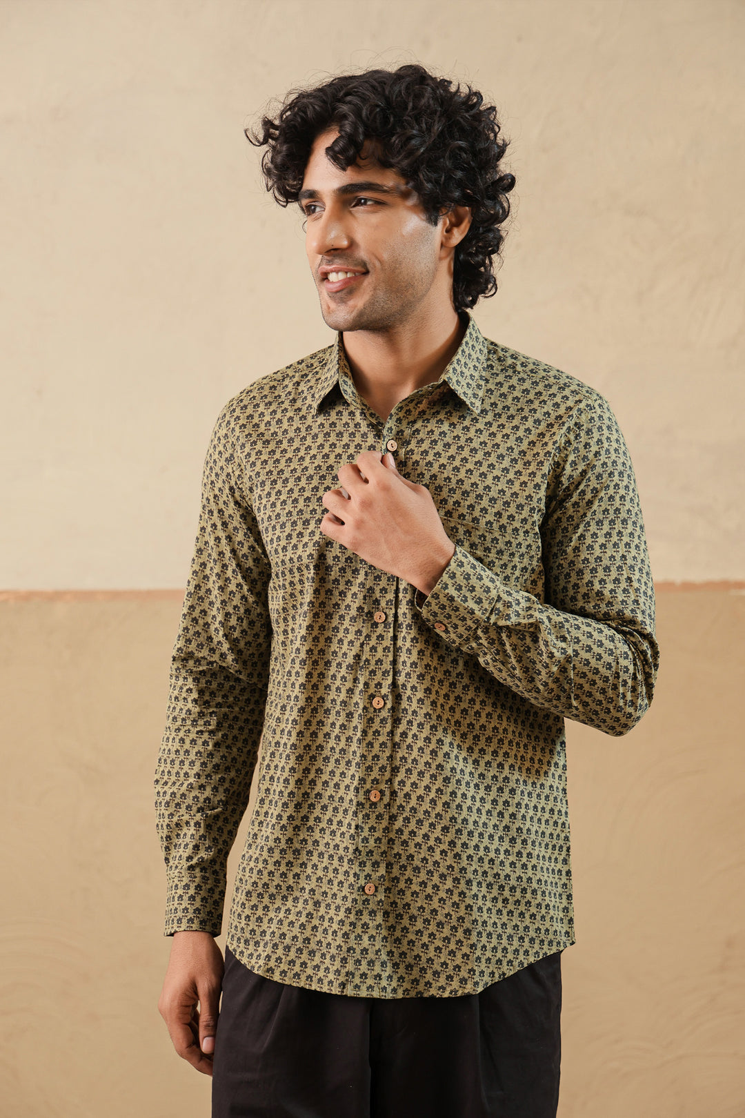 Madder Green Buti Full Sleeve Shirt
