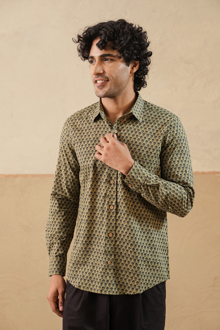 Madder Green Buti Full Sleeve Shirt
