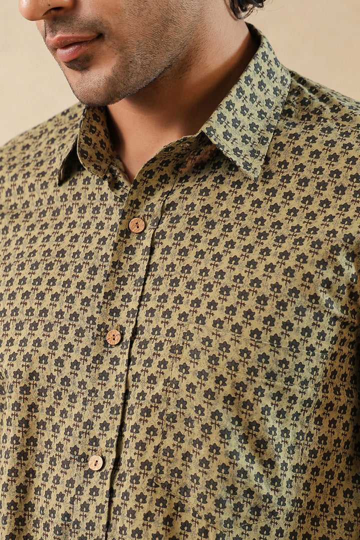 Madder Green Buti Full Sleeve Shirt