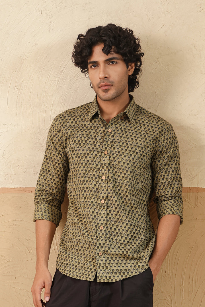 Madder Green Buti Full Sleeve Shirt