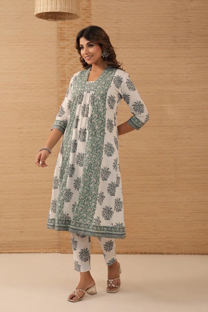 Turquoise Grey Dress Set