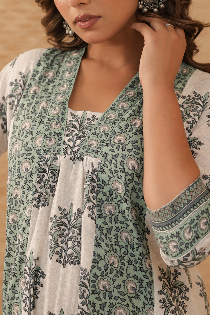 Turquoise Grey Dress Set