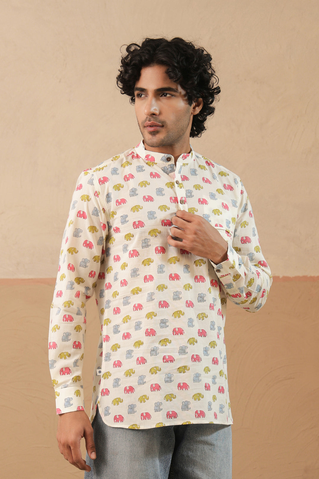 Multi Elephant Short Kurta