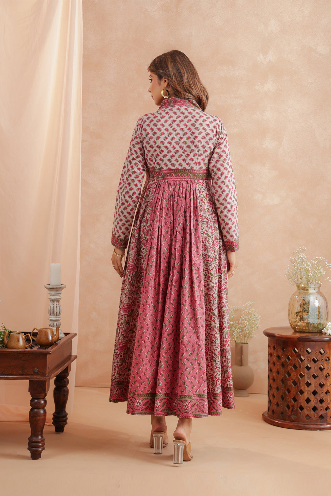 Pink Floral Panel Nyra Dress