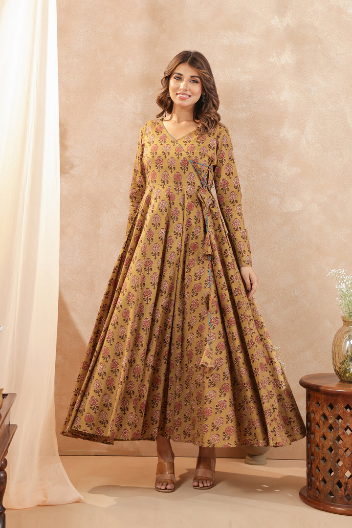 Shilpi Ajrakh Mustard Dress