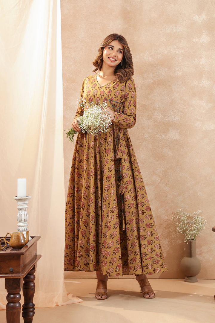 Shilpi Ajrakh Mustard Dress
