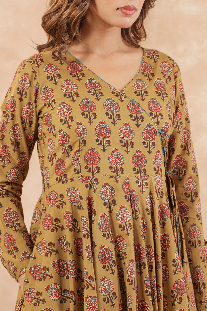 Shilpi Ajrakh Mustard Dress