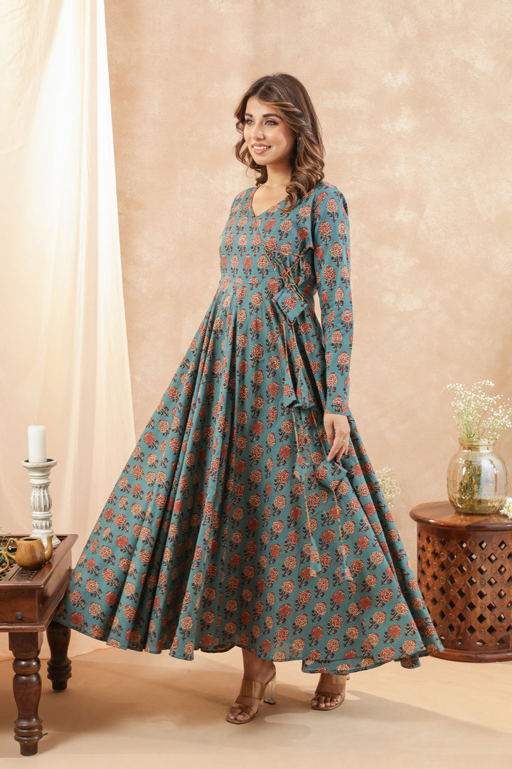 Shilpi Ajrakh Blue Dress