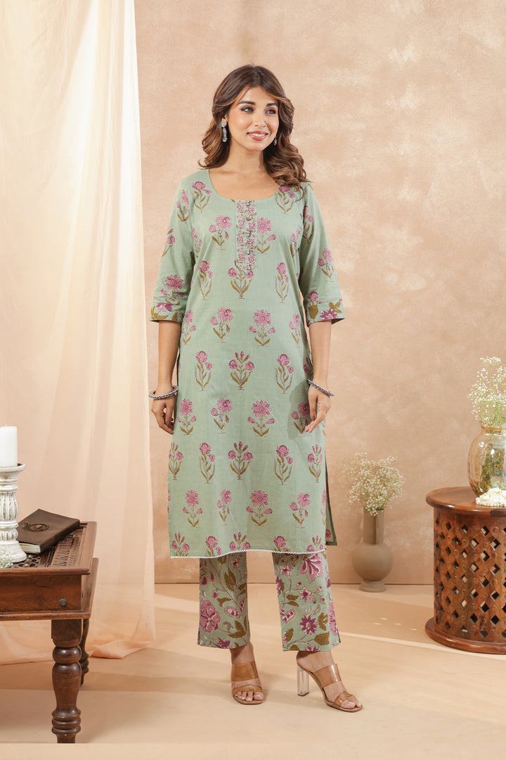 Pastel Sea Green Suit Set