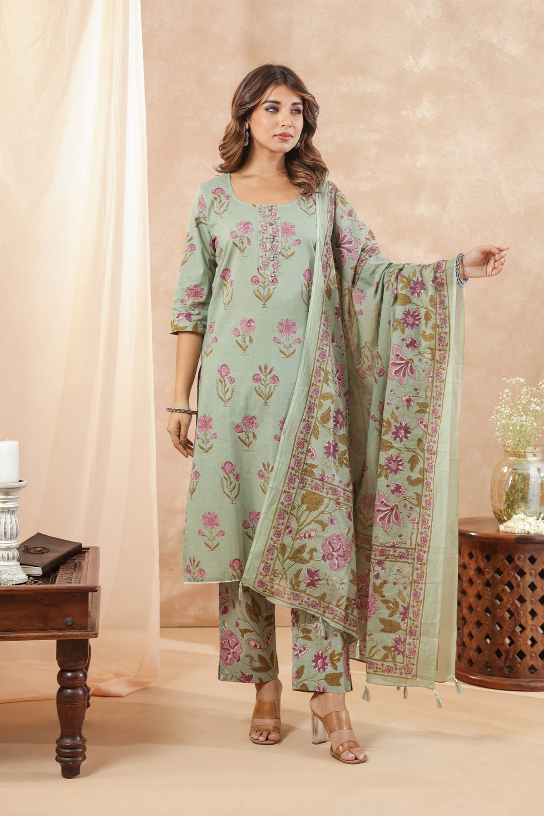 Pastel Sea Green Suit Set