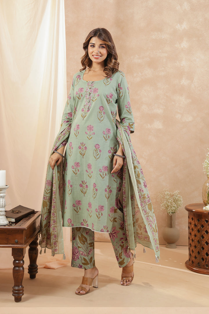 Pastel Sea Green Suit Set