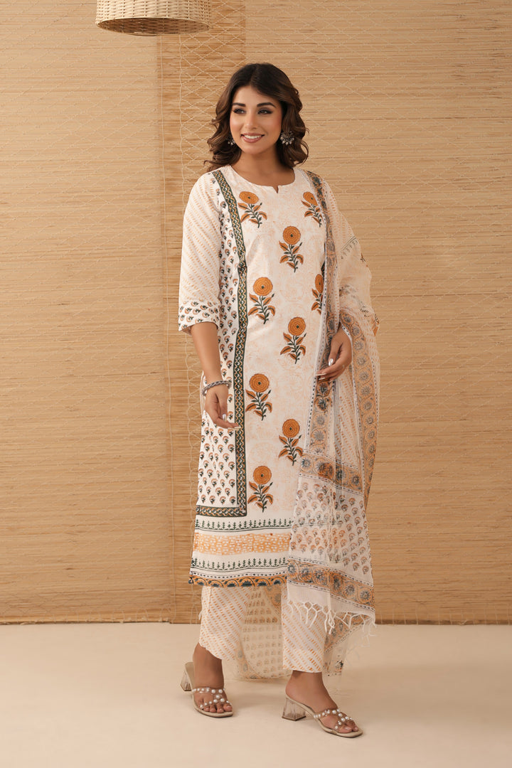 Sunflower Mughal Kurta Set